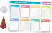 KICHOUSE 1 Weekly Menu Board Erasable Dry Erase Planner for Refrigerators Portable Whiteboard Calendar with Smooth Surface for Families Students and Office Use