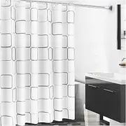 Nordic Shower Curtain with Hook Simple Modern Thick Waterproof Soft Toilet Free Perforated Bathtub Partition Curtains Easy to Clean, W120CMxH200CM