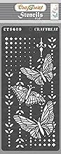 CrafTreat Butterfly Stencils for Painting on Canvas, Wallart, Bullet Journal Notebook, Home Decor and Scrapbooking Supplies - Butterfly Magic Stencils - 4"X8" Reusable Stencils Arts & Crafts Supplies