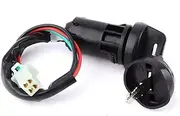 Ignition Key Switches for 50cc 70cc 90cc 110cc 125cc 150cc 250cc ATV Buggy Quad Bike Motorcycle Accessories Ignition Switch with 2 Key Lock Ignition Barrel Key Switch(B)
