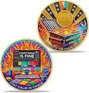 YGLLSSY Dumpster Fire Challenge Coin with Working Flame, Everything is Fine Dumpster Fire Coin, Inspirational Challenge Coins for Workers, Coworkers, Friends, Family, 1 Pcs
