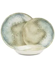 French Home Sea And Sand Porcelain 12pc Dinnerware Set
