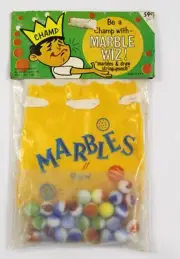 Vintage, Marble Wiz, Marbles & Draw String Pouch by M. Shimmel Sons Inc.