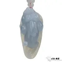 在飛比找momo購物網優惠-【JA-ME】天然A貨翡翠冰種紫羅蘭伴黃翡三角蟾蜍項鍊(61