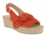 Franco Sarto Suede Espadrille Pirouette Sandals-Tangerine-9.5M-NEW-A306949