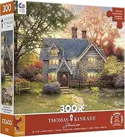 [Ceaco] Thomas Kinkade - Gingerbread Cottage - Large Piece Jigsaw Puzzle for Adults - Challenging Puzzle Perfect for Game Nights