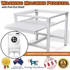 Washing Machine Pedestal Stand with Pull-out Shelf White Steel Laundry Dryer NEW