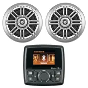 Marine Audio MA112 Bluetooth Marine Stereo Receiver, 2x 6.5" 150W Silver Speaker