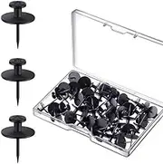 30 Pack Double Headed Picture Hanging Nails, Thumb Tacks, Push Pins for Wall Hangings, Wall Hooks for Home Office Photo Decor, Black