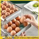 Egg Storage Box Double-Layer Drawer Type 32 Grid Egg Holder for Fridge(Gray) *AU