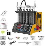 Fuel Injector Cleaner Tester CT200 6-Cylinder Petrol Injector Tester Nozzle Flushing Ultrasonic Injector Cleaner Motorcycle Injector Cleaner Tester Fuel Injection Systems Cleaners With 12 Functions