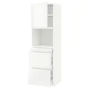 METOD / MAXIMERA hi cab f micro combi w door/3 drwrs, white/Ringhult white, 60x60x200 cm