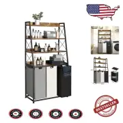 Rustic Brown 3-Section Laundry Hamper with 4-Tier Shelf for Optimal Organization
