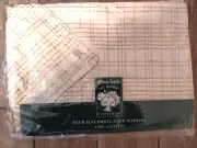 Vtg. Allison Smith at Home 4 Placemat & Napkin Set Gold & Silver Plaid Christmas