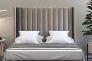 Modern Classic Jacob Queen Velvet Bed Head Grey