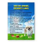 TIBETAN SPANIEL Property Laws FRIDGE MAGNET Tibbie DOG