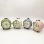 Vintage Alarm Clock Portable Retro Round Simple Design Bedside For Table
