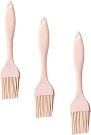 3 Pcs Silicone Basting Pastry Brush for Cooking,Cooking Brush for Oil and Sauc, Dishwasher Washable Silicone Brush Cooking Tools, Ideal for Barbecue and Baking. (Pink)