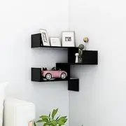 Wall Corner Shelf Black 40x40x50 cm Engineered Wood Wall Furniture