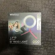 Vivitar 6" Ring Light W Table Top Tripod & Adjustable Ball Head w 3 Color Modes