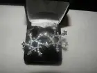 SNOWFLAKE STAR EARRINGS DROP DANGLE STYLE AUSTRIAN CRYSTAL CHRISTMAS GIFT NEW
