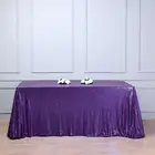 90x156" Purple SEQUIN RECTANGLE TABLECLOTH Wedding Party Catering Linens SALE