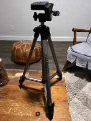 Ambico Tripod Camera Stand Telescoping Legs. Level Indicator. 2” To 4.5” Extends