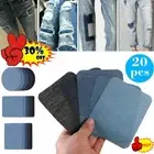 20pcs 5 Colors DIY Iron on Denim Fabric Patches For Clothing Repair Jeans USN