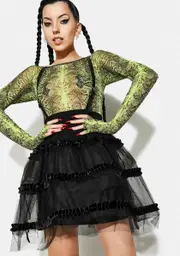 [Punk Rave] Magic Doll Suspender Mesh Bubble Skirt