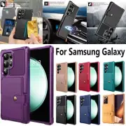 For Samsung Galaxy S24 FE S23 S22 S21 Ultra S9 Plus Wallet Case Shockproof Cover