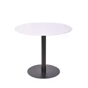 Raimon Furniture Ettore Ceramic Round Modern Kitchen Dining Table 90cm Metal Frame White Sevella