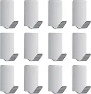 12 Pack Small Sticky Hooks for Hanging Extra Strong Self Adhesive Hooks Heavy Duty Stick On Hooks for Walls, Utility Hooks