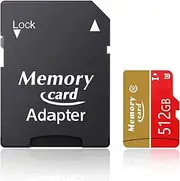 MicroSDXC MicroSD Card 512GB Full HD & 4K UHD Card Class10 U3 High Speed for Professional Photographers, videographers and Vloggers