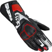Spidi STS-3 Ladies Motorcycle Gloves, black-red, Size M for Women Black Red