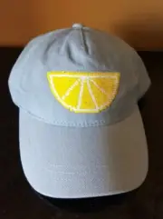 Lemon Hat Wonder Nation Girls Adjustable Blue Denim W/ Sequin Fruit Slice New