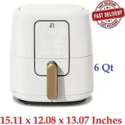 Beautiful 6 Quart Touchscreen Air Fryer, White Icing, Sage Green Drew Barrymore