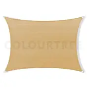COLOURTREE Sun Shade Sail 240"x192" Sand Beige Rectangle Extendable Heavy Duty