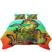 Funny Chameleon and Rudicorn Quote Coverlet