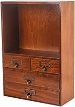 LCSVCCXA Vintage Table Organizer of Comptoir Cabinet with Drawer, Retro, Decorative Rustic Wooden Office Storage Box for Guard