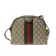 【GUCCI 古馳】GUCCI OPHIDIA GG 經典老花 棕色 SUPREME帆布 貝殼包 肩背包 斜背包(499621K05NG8745)