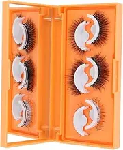 EXQUIMEUBLE 3 Pairs Natural Faux Lashes Self Adhesive Fluffy False Eyelashes for Needed Convenient and Realistic Eye Lash Strips with Mirror Mix Style