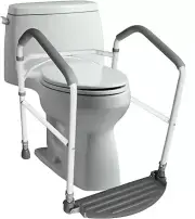 HEALTHLINE Toilet Safety Frame Stand Alone Bathroom Safety Rail with Toilet Seat