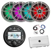 JBL Marine AM/FM/WB Receiver, 4x 6.5" 225W LED Titanium Speakers, Amp w/Kit
