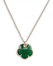 Pasquale Bruni 18K Rose Gold Petit Joli Green Agate and Diamond Pendant Necklace, 16.75