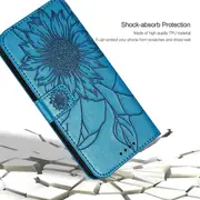 Galaxy Z Fold5 Wallet Case 3 Credit Card Slot ID Card Holder, PU Leather Flip Case - Blue