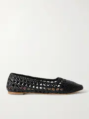 [STAUD] STAUD - Nell Woven Leather Ballet Flats - Black - IT40 IT 40 Black