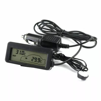 12V Car Digital LCD Display Thermometer Inside Outside Temperature Gauge MeterjW