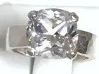 White Lab Sapphire Size 10 Ring 925 Sterling Silver Hammer Texture Band 5.60ct