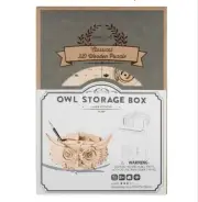 Owl Storage Box Lazer Cutting 3D Wooden Puzzle Desk Home Decor New Sealed