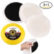 6" Buffing Polishing Pad Wool Wheel Mop Kit For Car Polisher Drill Adapter